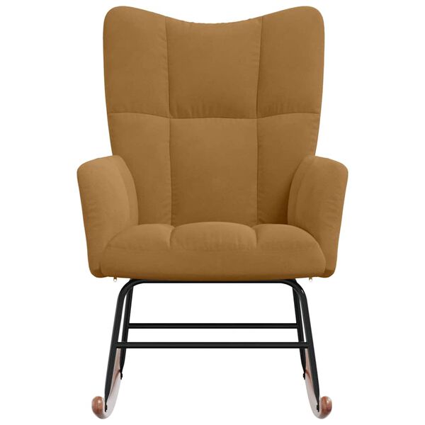 vidaXL Hojdacie kreslo hnedé zamat