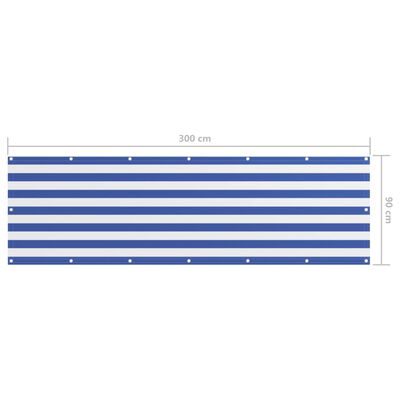 vidaXL Balkónová markíza, biela a modrá 90x300 cm, oxfordská látka