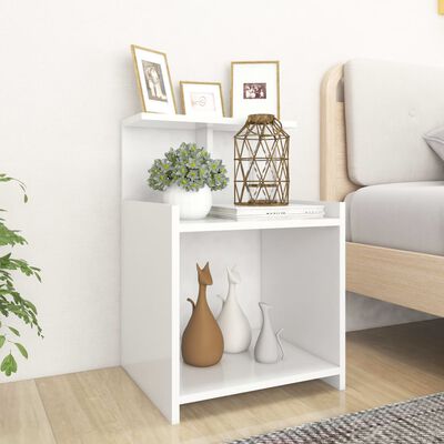 vidaXL Nočný stolík, biely 40x35x60 cm, kompozitné drevo