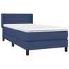 vidaXL Posteľn&yacute; r&aacute;m boxspring s matracom modr&yacute; 90x190 cm l&aacute;tka