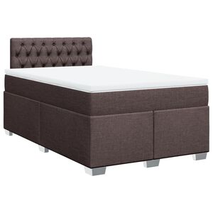 vidaXL Boxspring posteľ s matracom tmavohned&aacute; 120x200 cm l&aacute;tka