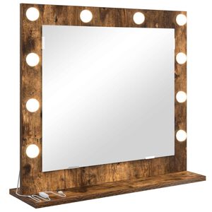 vidaXL Toaletn&eacute; zrkadlo Dymov&aacute; dub 60 x 55 x 18 cm Obdĺžnikov&yacute;