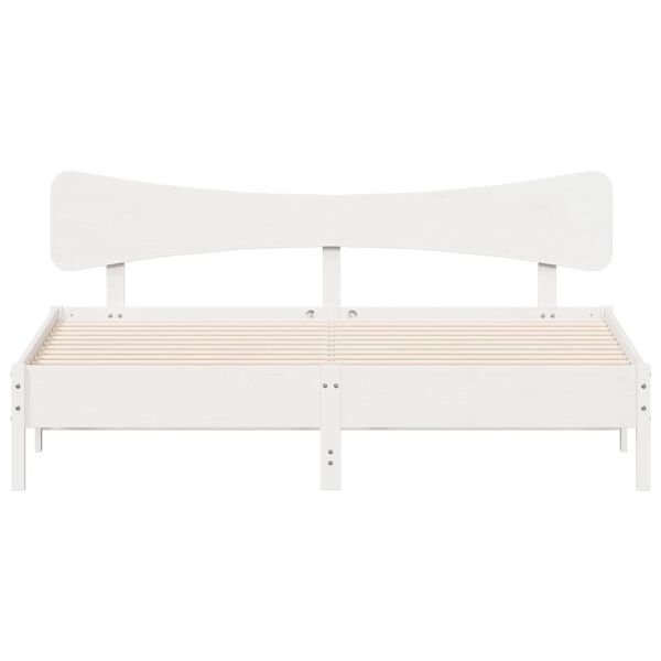 vidaXL Posteľ bez matraca biela 160x200 cm mas&iacute;vna borovica