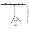 vidaXL Stojan na fotopozadie v tvare T čierny 151x60x(70-200) cm