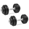 vidaXL 18-dielna sada činiek dumbbell 30 kg, liatina