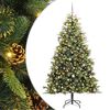 vidaXL Umel&yacute; vianočn&yacute; stromček s pni&scaron;kami Zelen&aacute; 240 cm PVC a PE a kov