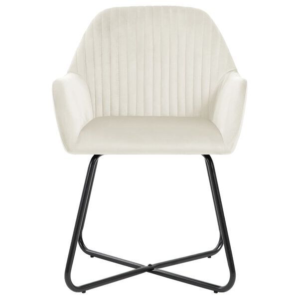 vidaXL jedálenské stoličky 4 ks krémové zamatové