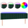 vidaXL Čelo postele s LED tmavozelen&eacute; 183x16x78/88 cm zamat