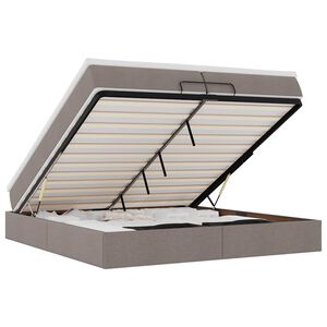 vidaXL Osmansk&yacute; r&aacute;m postele s matracmi sivohned&aacute; 200x200 cm l&aacute;tka