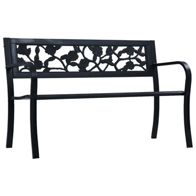 vidaXL Záhradná lavička čierna 125 cm oceľová