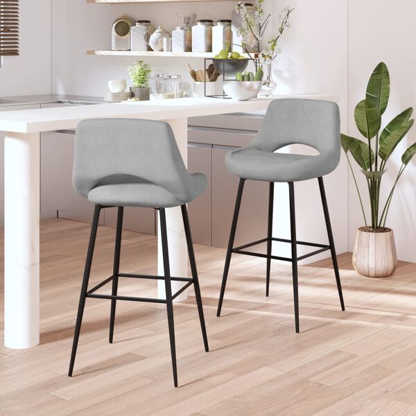 vidaXL Barov&eacute; stoličky 2 ks bledosiv&eacute; zamatov&eacute;