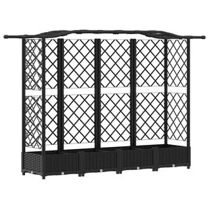vidaXL Vyv&yacute;&scaron;en&yacute; z&aacute;hon s mriežkou a strechou Čierna 203,5 x 40 x 123 cm