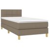 vidaXL Posteľn&yacute; r&aacute;m boxspring s matracom sivohned&yacute; 90x190 cm l&aacute;tka