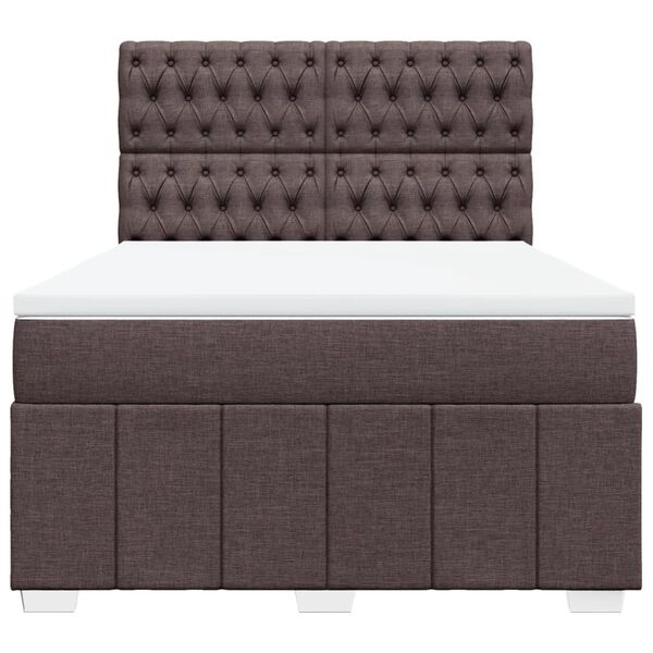 vidaXL Boxspring posteľ s matracom tmavohned&aacute; 140x190 cm l&aacute;tka