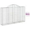 vidaXL Obl&uacute;kov&eacute; gabionov&eacute; ko&scaron;e 11 ks 200x30x120/140 cm pozink. železo
