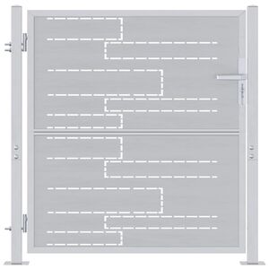 vidaXL Z&aacute;hradn&aacute; br&aacute;na so z&aacute;mkom Strieborn&aacute; 85 x 97 cm Nerezov&aacute; oceľ
