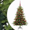 vidaXL Umel&yacute; vianočn&yacute; stromček s guľami 120 cm 150 LED Tepl&aacute; biela