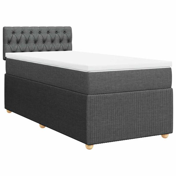 vidaXL Boxspring posteľ s matracom tmavosiv&aacute; 100x200 cm l&aacute;tka