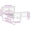 vidaXL Rám postele Tmavo šedá 135 x 190 cm Masívne borovicové drevo