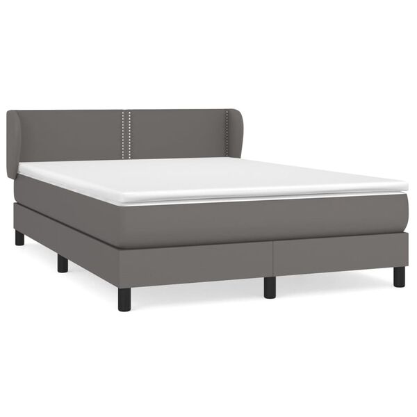 vidaXL Boxspring posteľ s matracom sivá 140x190 cm umelá koža