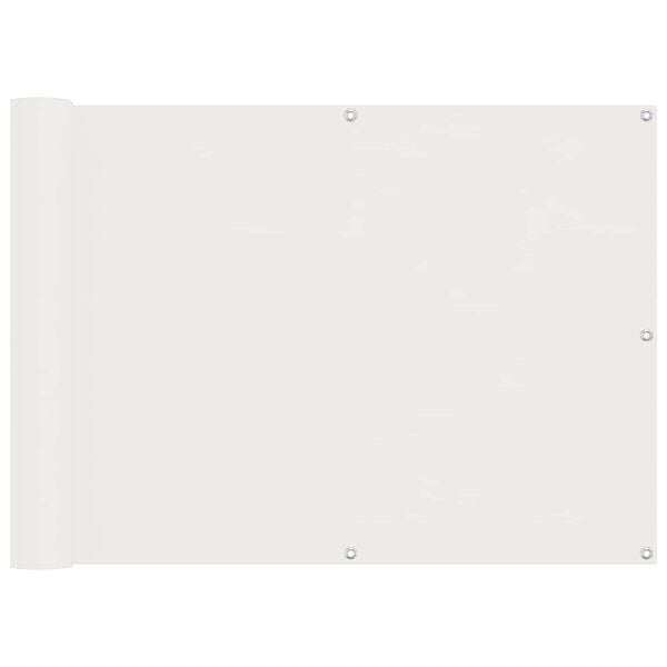 vidaXL Balk&oacute;nov&aacute; obrazovka Biely 75 x 200 cm PU potiahnut&yacute; oxford alu