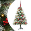 vidaXL Umel&yacute; vianočn&yacute; stromček Zelen&aacute; a biela 120 cm PVC, kov a plast