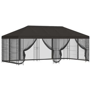vidaXL Alt&aacute;nok so stenami 6 x 3 m Antracitov&aacute; Polyester a oceľ 190 gsm