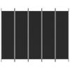 vidaXL 5-panelov&yacute; parav&aacute;n čierny 250x200 cm l&aacute;tkov&yacute;