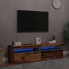 vidaXL TV skrinky s LED svetlami 2 ks star&eacute; drevo kompozitn&eacute; drevo