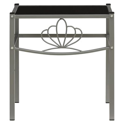 vidaXL Nočný stolík sivý a čierny 42,5x33x44,5 cm kov a sklo