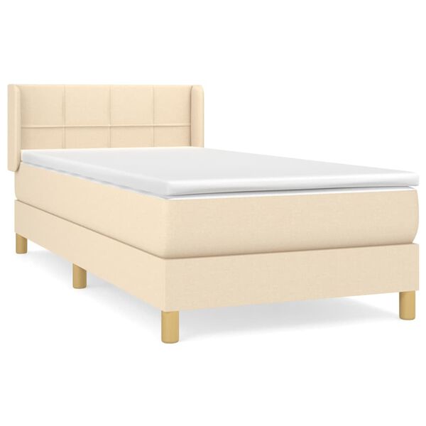 vidaXL Boxspring posteľ s matracom kr&eacute;mov&aacute; 100x200 cm l&aacute;tka