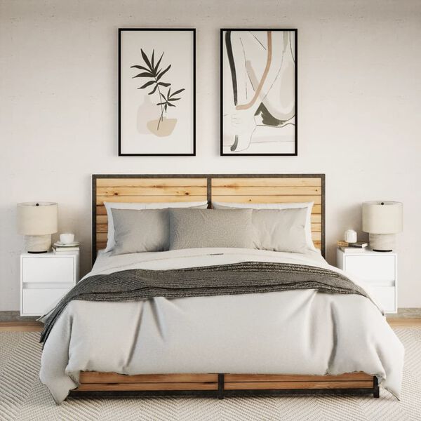 vidaXL Nástenné nočné skrinky s LED osvetlením 2 ks biele