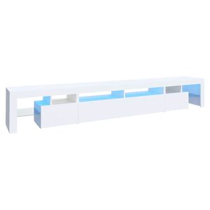 vidaXL TV skrinka s LED svetlami biela 260x36,5x40 cm