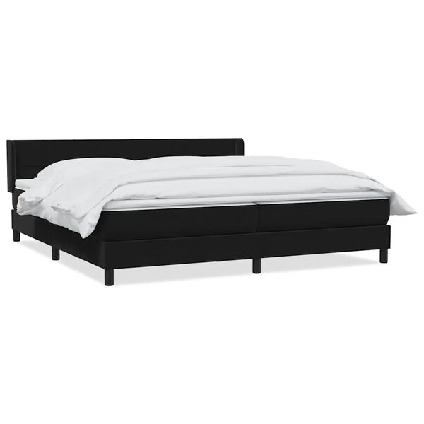 vidaXL Posteľn&yacute; r&aacute;m boxspring s matracom čierny 180x210 cm zamat