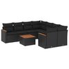 vidaXL Patio Sofa Set 9-miestne Black