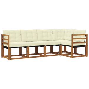 vidaXL Z&aacute;hradn&aacute; s&uacute;prava gaučov s vank&uacute;&scaron;om 5 pcs Pr&iacute;rodn&aacute; a svetlosiv&aacute;