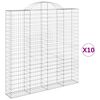 vidaXL Obl&uacute;kov&yacute; gabionov&yacute; k&ocirc;&scaron; 10ks 200x30x200/220cm pozinkovan&eacute; železo