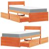 vidaXL Posteľ so z&aacute;suvkami a matracom voskovo hned&aacute; 90x200 cm borovica