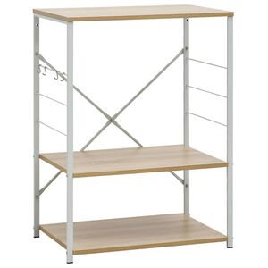 vidaXL Skrinka na mikrovlnku biela+dub 60x39,6x79,5cm kompozitn&eacute; drevo