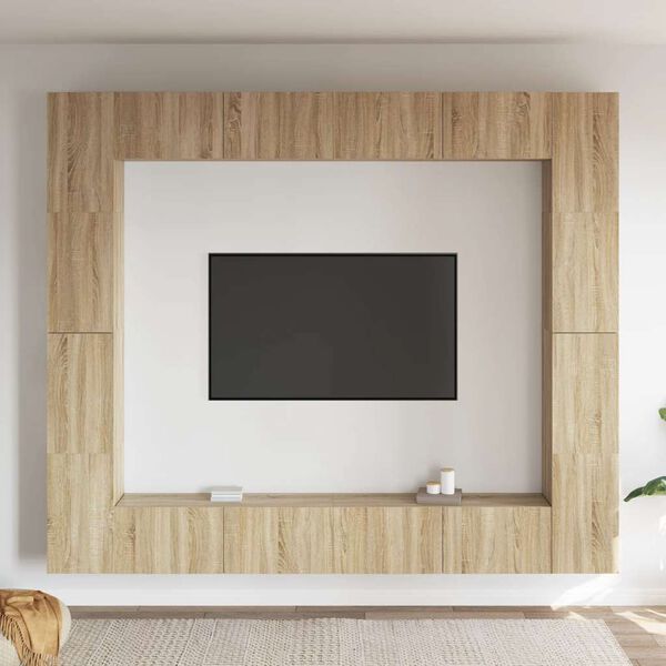 vidaXL 8-dielna s&uacute;prava TV skriniek, dub sonoma, kompozitn&eacute; drevo