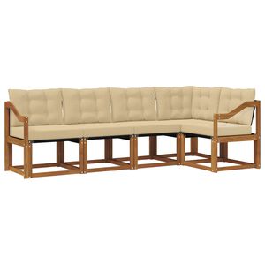 vidaXL Z&aacute;hradn&aacute; s&uacute;prava gaučov s vank&uacute;&scaron;om 5 pcs Pr&iacute;rodn&aacute; a b&eacute;žov&aacute;