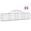 vidaXL Obl&uacute;kov&yacute; gabionov&yacute; k&ocirc;&scaron; 5 ks 200x30x40/60 cm pozinkovan&eacute; železo
