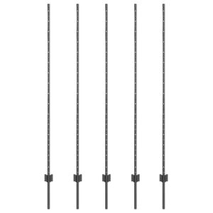 vidaXL Zabudovan&yacute; plotov&yacute; stĺpik 5 pcs Siv&aacute; 200 cm
