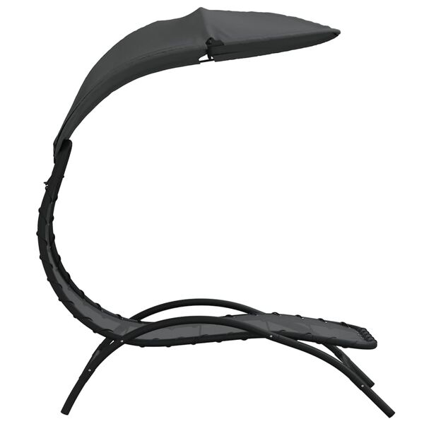 vidaXL Leh&aacute;tko so strie&scaron;kou tmavosiv&eacute; 167x80x195 cm l&aacute;tka a oceľ