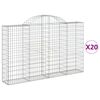 vidaXL Obl&uacute;kov&eacute; gabionov&eacute; ko&scaron;e 20 ks 200x30x120/140 cm pozink. železo