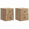 vidaXL N&aacute;stenn&aacute; nočn&aacute; skrinka 2 pcs Dub artisan 33 x 34,5 x 40 cm