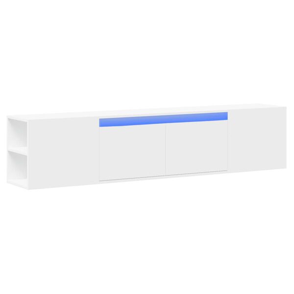 vidaXL TV nástenná skrinka s LED biela 180x31x39,5 cm
