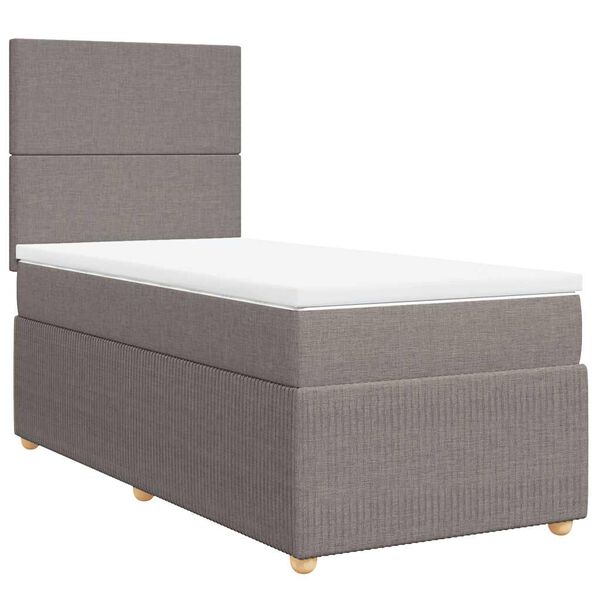 vidaXL Posteľn&yacute; r&aacute;m boxspring s matracom sivohned&yacute; 90x190 cm l&aacute;tka