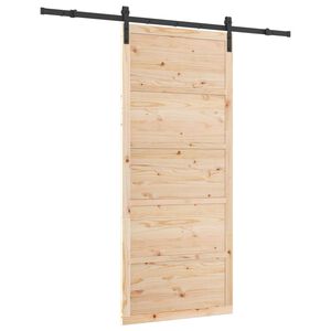 vidaXL Posuvn&eacute; dvere Pr&iacute;rodn&aacute; 90 x 208 cm Borovicov&yacute; mas&iacute;v