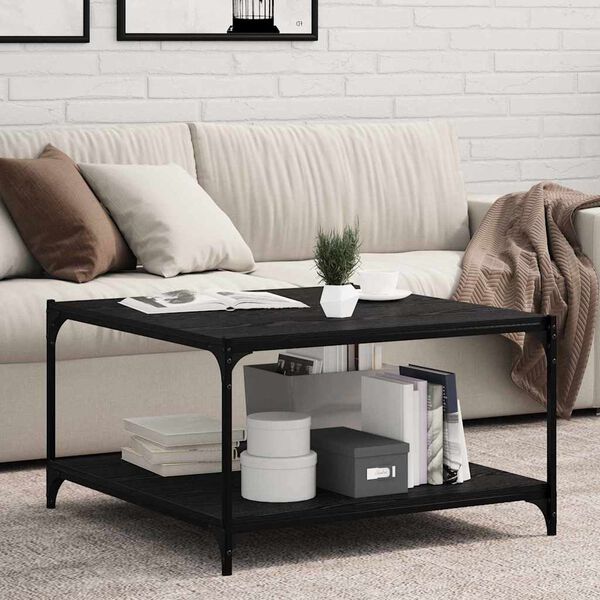 vidaXL Polica na knihy 4 pcs Čierna 80 x 40 x 1,5 cm Kompozitn&eacute; drevo